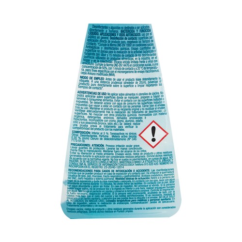 PRODUCTO ALCAMPO Limpiador multiusos desinfectante sin lejia 750 ml.