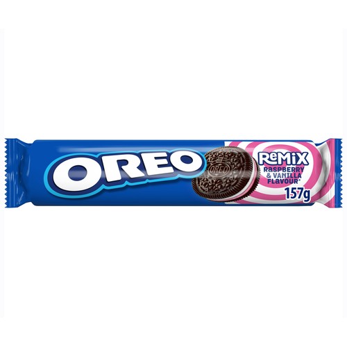OREO Galletas de cacao rellenas de crema de Vainilla y frambuesa 157 g.