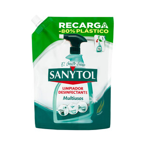 Imagen de SANYTOL Recarga de limpiador desinfectante multiusos aroma eucalipto 750 ml.