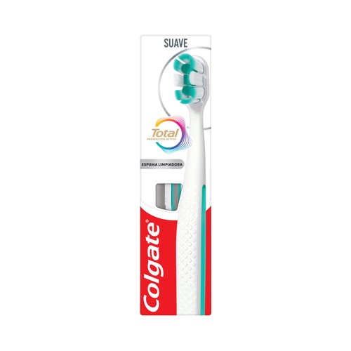 COLGATE Total espuma limpiadora Cepillo de dientes con filamentos suaves.
