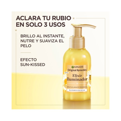 ORIGINAL REMEDIES de Garnier Sérum aclarante progresivo, para pelo rubio o con mechas 120 ml.