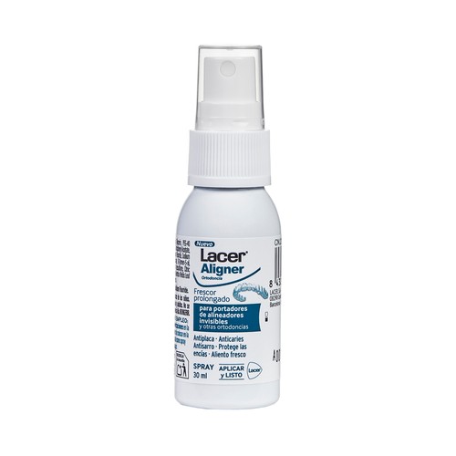 LACER Aligner Spray antiplaca y protector de encías, especial tratamientos de ortodoncia 30 ml.