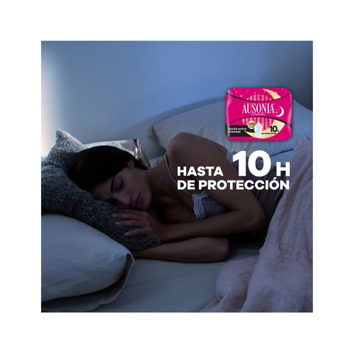 AUSONIA Compresas ultrafina noche extra con alas AUSONIA 8 uds.