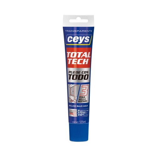 Adhesivo sellador transparente CEYS Total Tech, 125ml.
