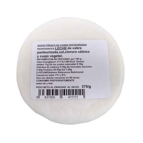 SIMÓN ROMERO Queso fresco de cabra con cuajo vegetal SIMÓN ROMERO 375 g.