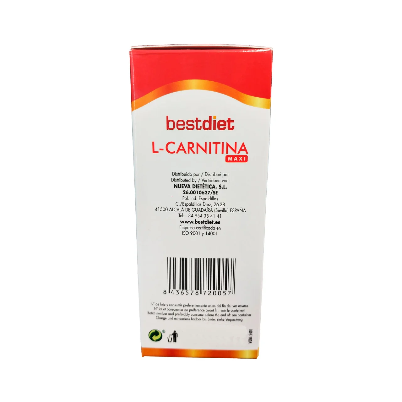 L-carnitina maxi 12 sticks 120 ml.