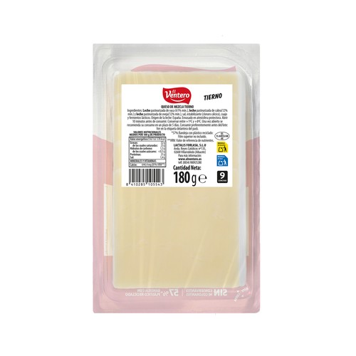 EL VENTERO Queso tierno en lonchas 180 g. 