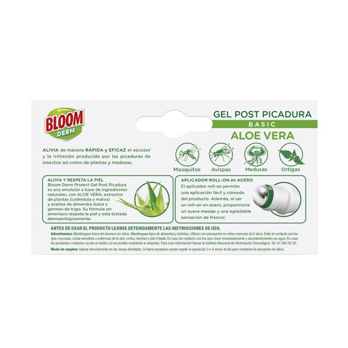 BLOOM Repelente gel post picadura con aloe vera 10 ml.