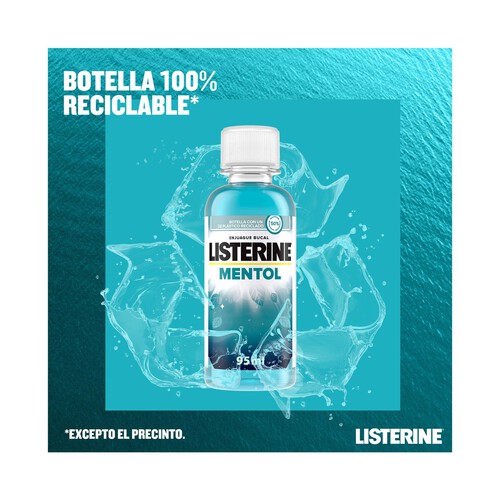 LISTERINE Enjuague bucal de uso diario con sabor mentol LISTERINE 95 ml.