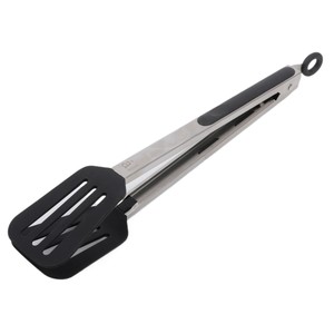 Imagen de Pinzas espátula de acero inoxidable y silicona, 35cm., ACTUEL.