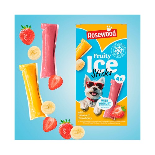 ROSEWOOD Snack helado para perros adultos con yogur y frutas 4x40g.