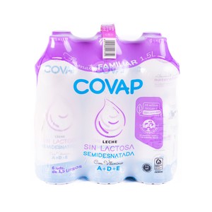 precios Covap Leche De Vaca Semidesnatada Y Sin Lactosa, De Origen 100% Español 6 X 1.5 L. en Alcampo