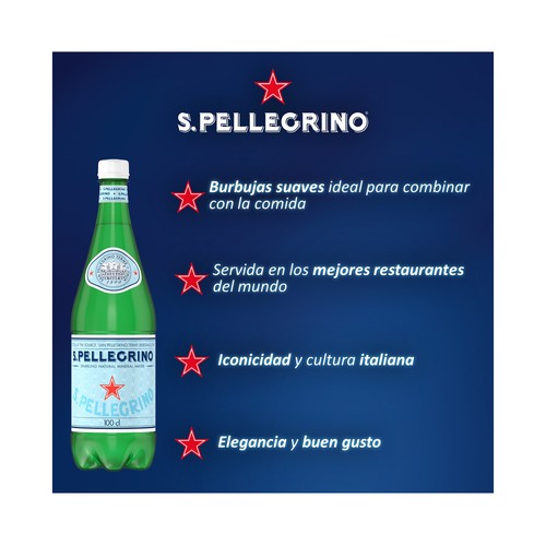 S. PELLEGRINO Agua mineral natural con gas botella 75 cl.