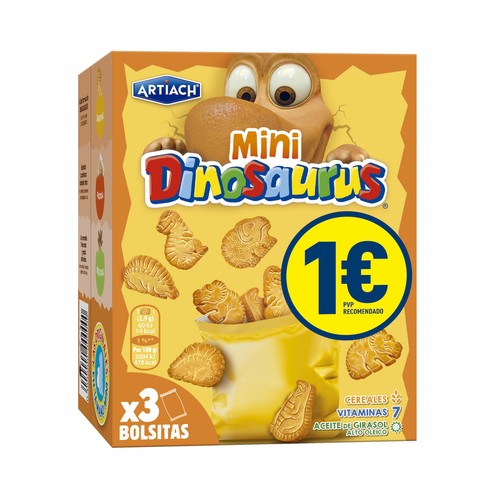 ARTIACH Galleta mini dinos cereal 90 g.