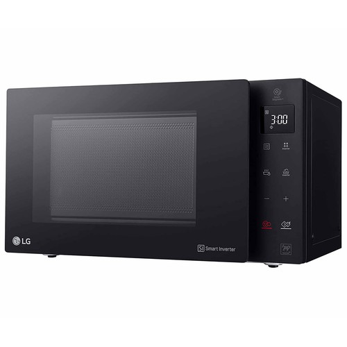 Microondas con grill LG MH6535GIB, color negro, Smart Inverter, capacidad 25L, potencia: 1000W, Grill: 900W.
