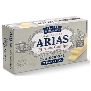 ARIAS Pastilla de mantequilla tradicional sin sal ARIAS 125 g.