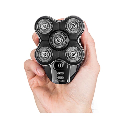 Afeitador para la cabeza REMINGTON Series RX5 XR1500, 5 cabezales, recogepelos, resistente al agua, neceser.