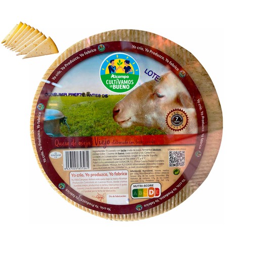 ALCAMPO CULTIVAMOS LO BUENO Queso viejo de oveja, leche cruda - Tapeo 3 a 5 mm