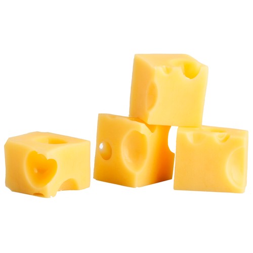 Queso suizo emmentaler elaborado con leche cruda  y con Denominación de Origen Protegida (AOP). - Taco ensalada 1 cm