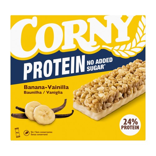 CORNY Barrita cereal de plátano y vainilla protein 4 uds. x 25 g.