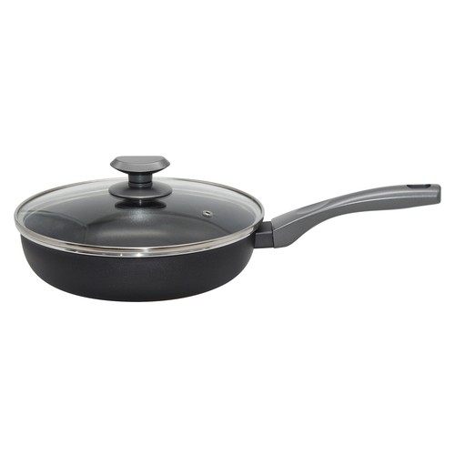 Guisera de aluminio 28cm con tapa de vidrio, serie Gevi 7 ACTUEL.