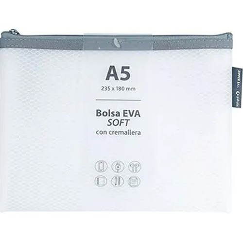 Bolsa zipper A5 en colores mate surtidos GRAFOPLAS.