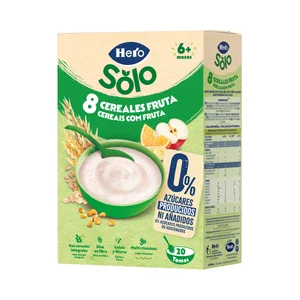 HERO Solo Papilla de 8 cereales y fruta para bebés a partir de 6 meses 340 g.