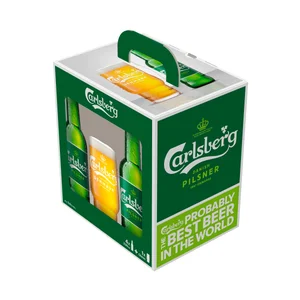 CARLSBERG Estuche cerveza 4 uds. x 33 cl + vaso.