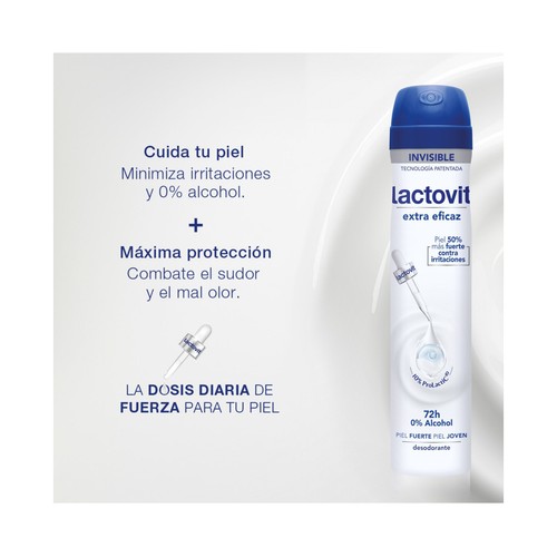LACTOVIT Invisible Desodorante en spray para mujer sin acohol 200 ml.