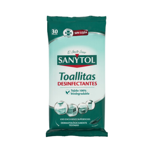 Toallitas multiusos desinfectantes SANYTOL 30 uds.