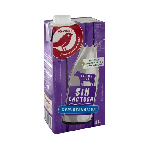 Leche semidesnatada de vaca, sin lactosa PRODUCTO ALCAMPO 1 l.