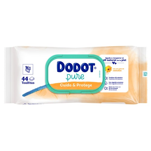 DODOT Pure cuida & protege Toallitas húmedas para bebé con caléndula 3 x 44 uds.