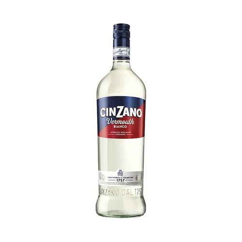 CINZANO Vermouth blanco (bianco) elaborado en Italia botella 1 l.