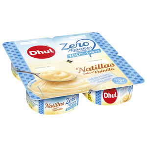 Imagen de DHUL Natillas con sabor a vainilla, sin azúcares añadidos DHUL 4 x 125 g.
