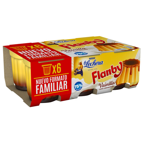 FLANBY Flan de vainilla con caramelo FLANBY 6 x 100 g.