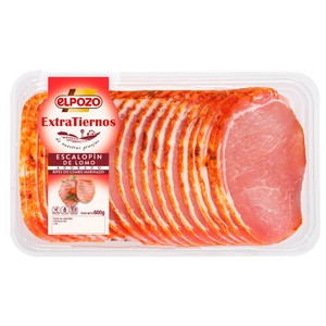 Imagen de EL POZO Extratiernos Escalopín de lomo adobado, sin gluten y sin lactosa 600 g.