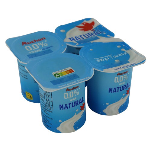 Yogur desnatado sabor natural PRODUCTO ALCAMPO 4 x 125 g.