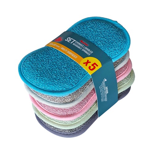 Lote de 5 esponjas reutilizables. AUCHAN
