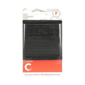COSMIA Gomas elásticas de color negro COSMIA 30 uds.