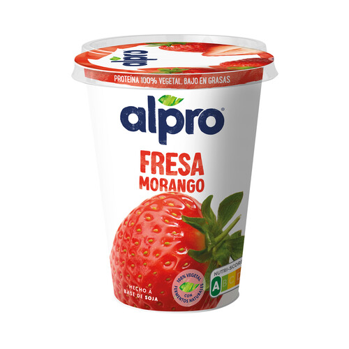 ALPRO Especialidad de soja vegetal con fermentos naturales y fresas 400 g.