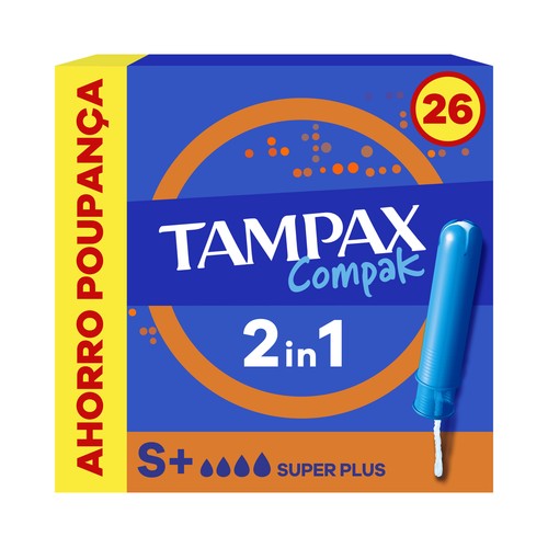 TAMPAX Compak Tampones supler plus con aplicador 26 uds.