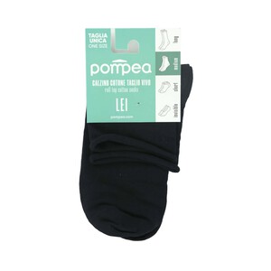 Imagen de Calcetines con puño de rulo POMPEA, color azul marino, talla única.