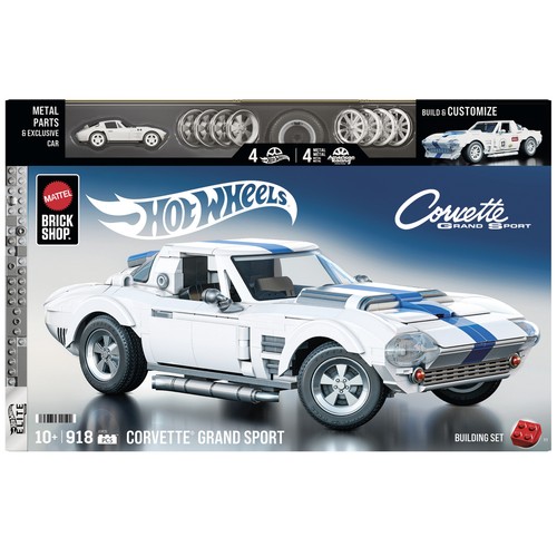 HOT WEELS Conjunto de Construcción Serie Élite Corvette coleccionable 918 Piezas +10 Años