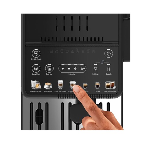 Cafetera espresso superautomática DE'LONGHI Rivelia Start Black, color negro, 2 tazas, presión 15bar, café en grano o molido, panel digital, 1450W.