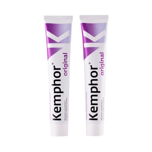 KEMPHOR Original Pasta de dientes protectora de encías y el esmalte dental 2 x 75 ml.