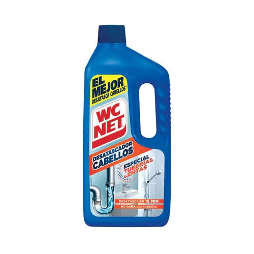 Desatascador en gel especial para cabellos y tuberías lentas WC NET 1 L.