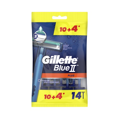 GILLETTE Blue II plus Maquinillas de afeitar desechables con cabezal de doble hoja 14 uds.