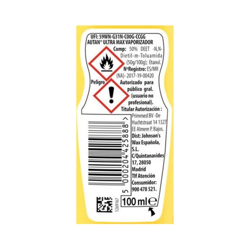 AUTAN Repelente ultra max vapor 100ml