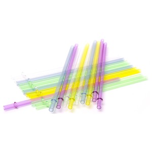 Imagen de Set de 10 mini cañitas reutilizables de plástico, multicolor 13cm, ACTUEL. 