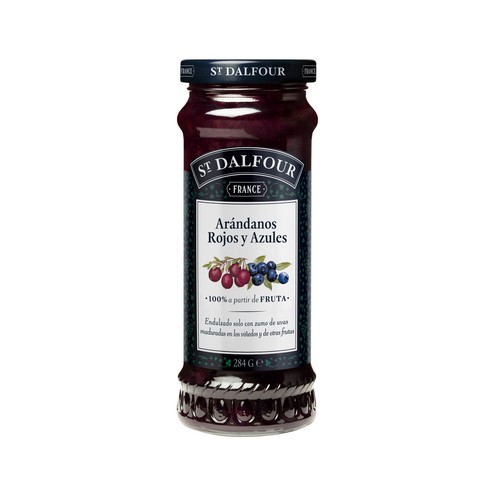 ST.DALFOUR Mermelada rapsodia de frutas arándanos rojos y azules 284 g.